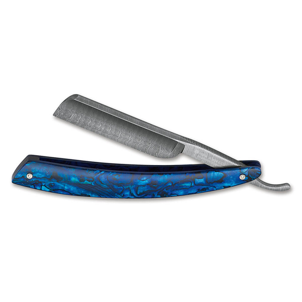Boker Damascus Paua Abalone Straight Razor 5/8&quot;.