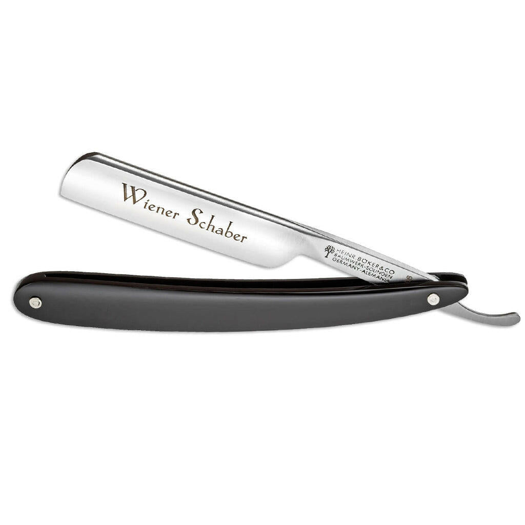 Boker Wiener Schaber Straight Razor 4/8&quot; Carbon Steel - Grown Man Shave