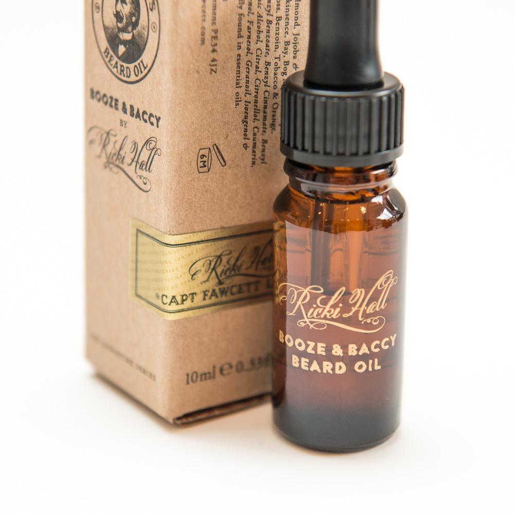 Captain Fawcett Ricki Hall Booze &amp; Baccy Beard Oil Travel Size (10ml).