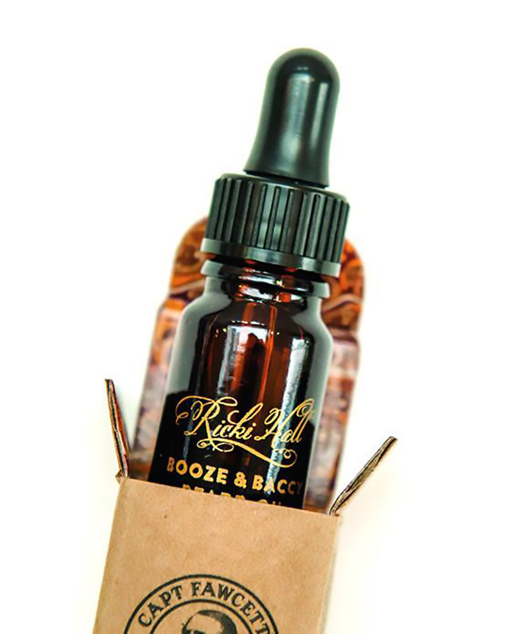 Captain Fawcett Ricki Hall Booze &amp; Baccy Beard Oil Travel Size (10ml).