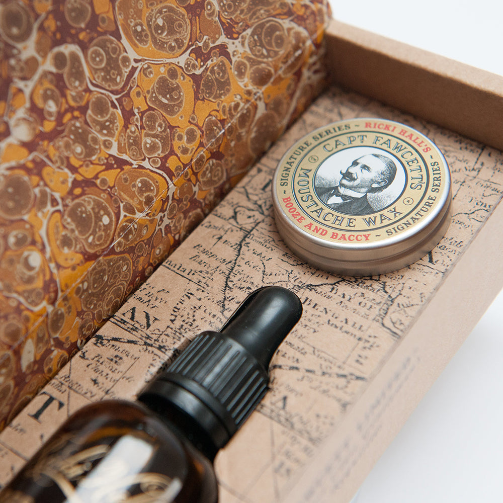 Captain Fawcett Ricki Hall Gift Box (Wax &amp; Beard Oil).
