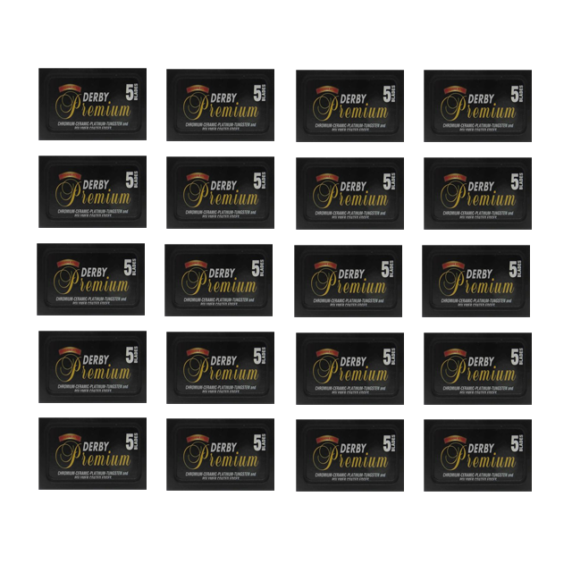 Derby Premium Chromium Safety Razor Blades (100 Pack).