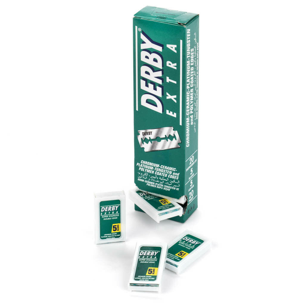 Derby Extra Green Stainless Steel Safety Razor Blades (100 PACK).