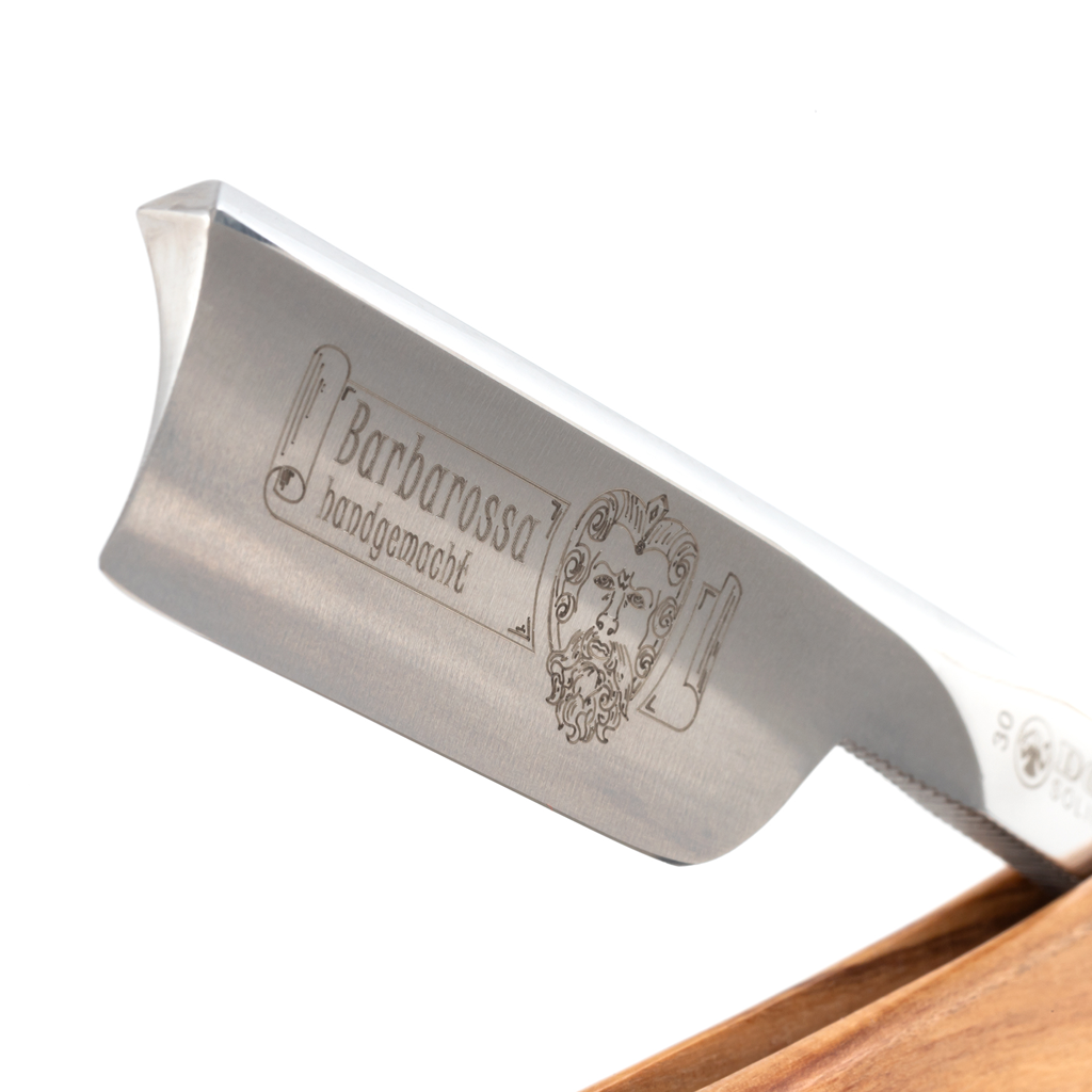 Dovo Barbarossa Olivewood Spanish Point 5/8&quot; Carbon Steel Straight Razor