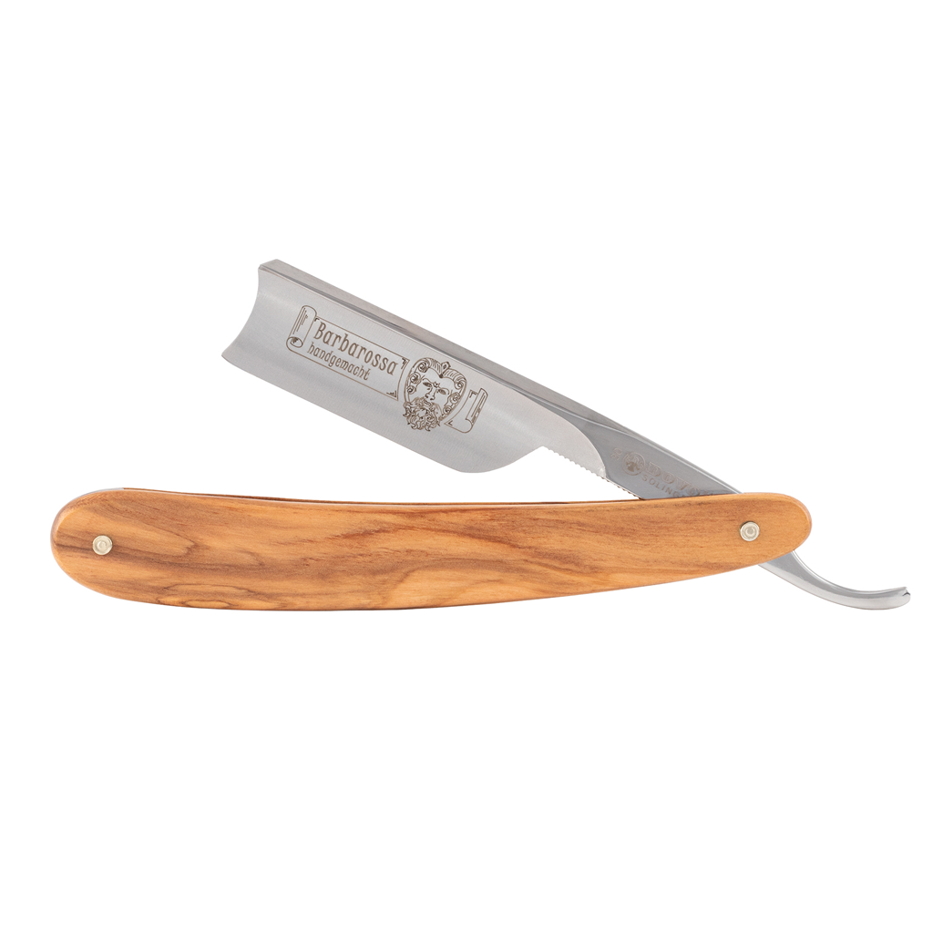 Dovo Barbarossa Olivewood Spanish Point 5/8&quot; Carbon Steel Straight Razor
