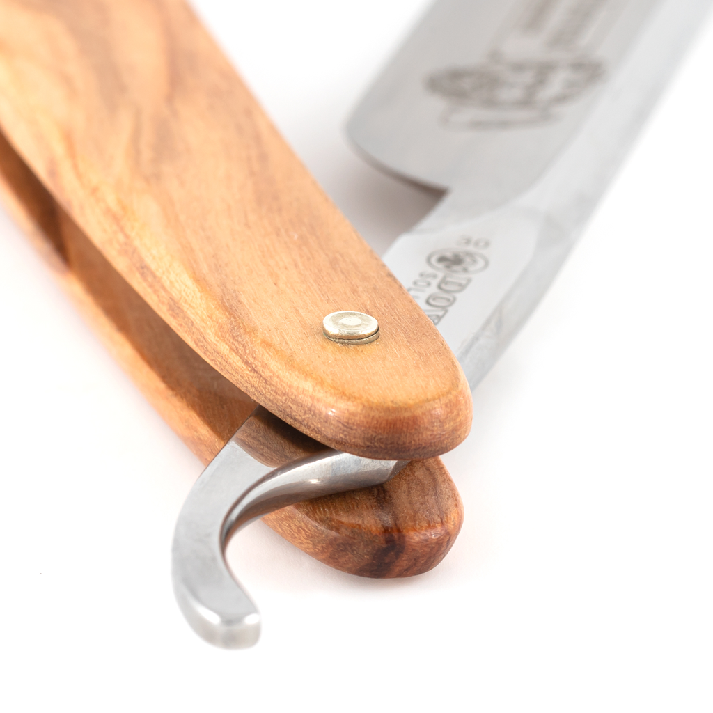 Dovo Barbarossa Olivewood Spanish Point 5/8&quot; Carbon Steel Straight Razor
