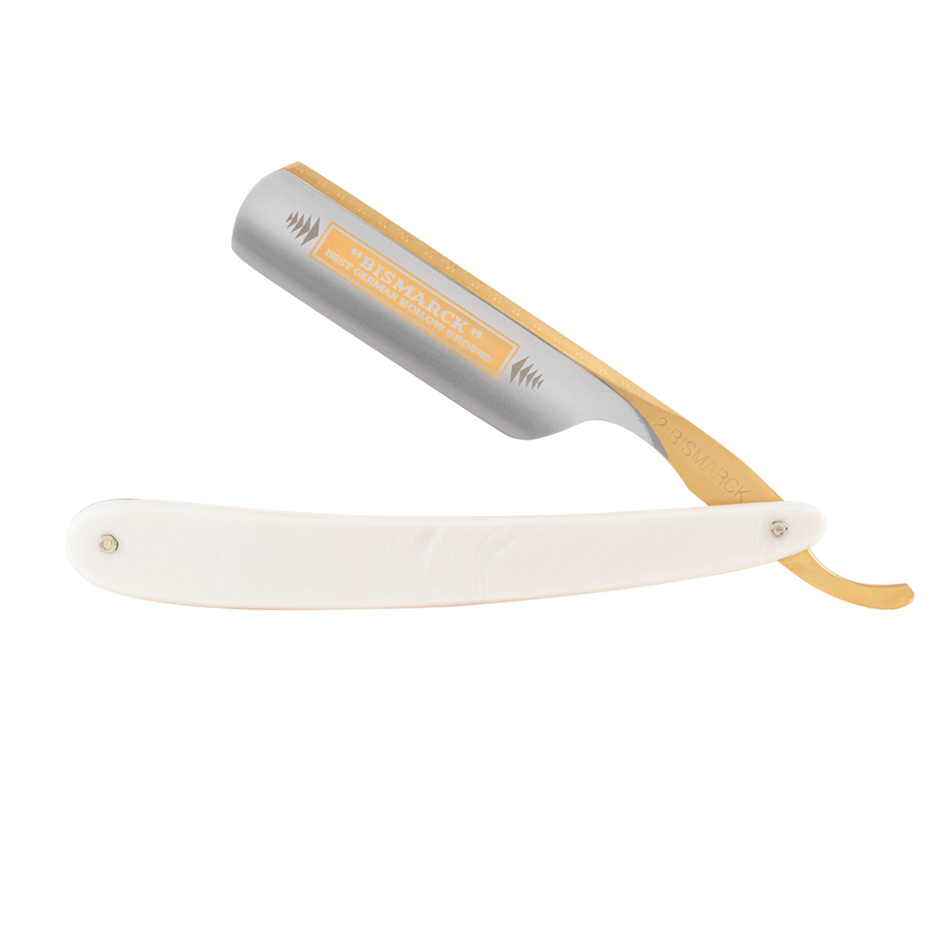 Dovo Bismark 6/8&quot; Pearl Acrylic Handle Carbon Steel Straight Razor