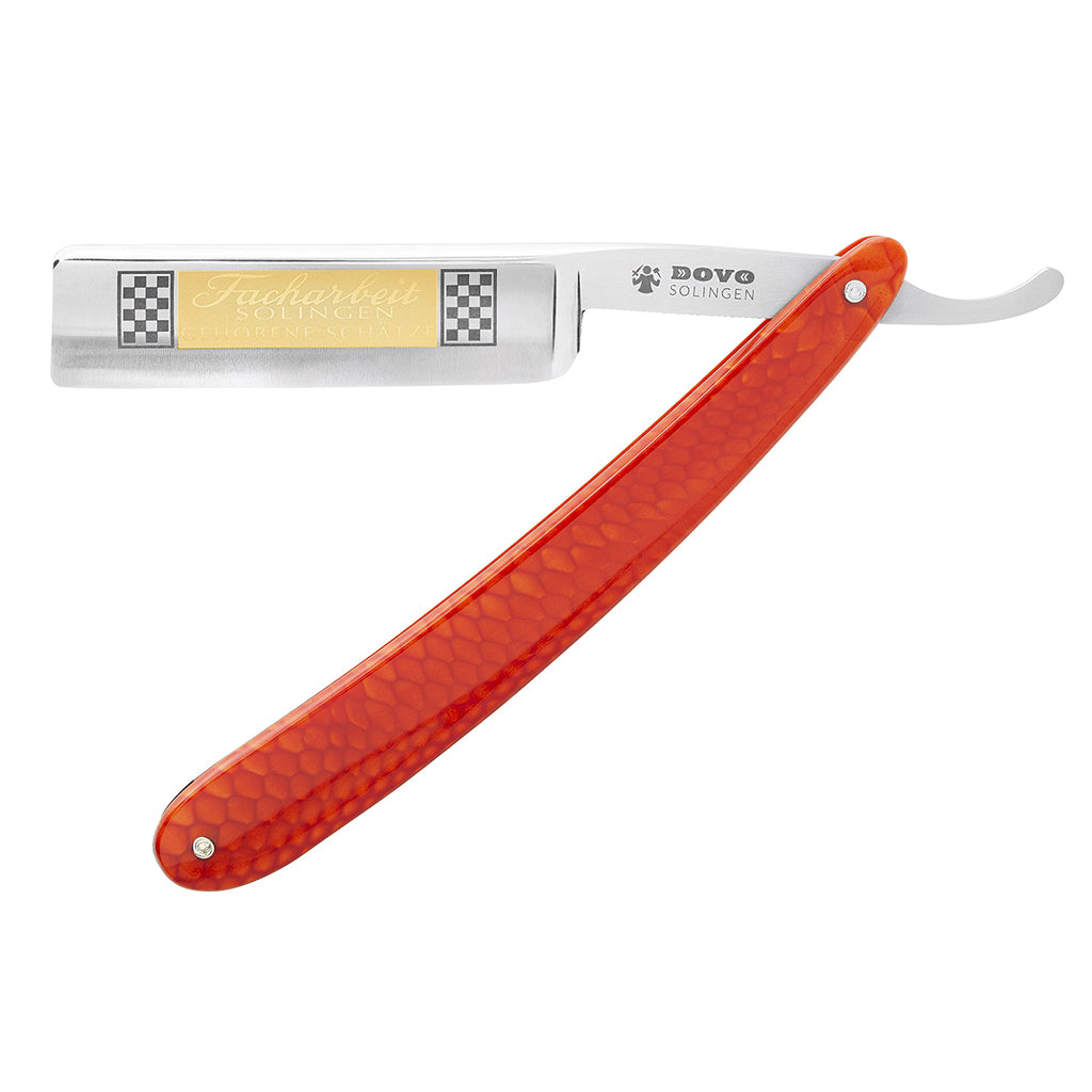 Dovo Facharbeit Straight Razor 6/8&quot; Red Acrylic Stainless Steel.