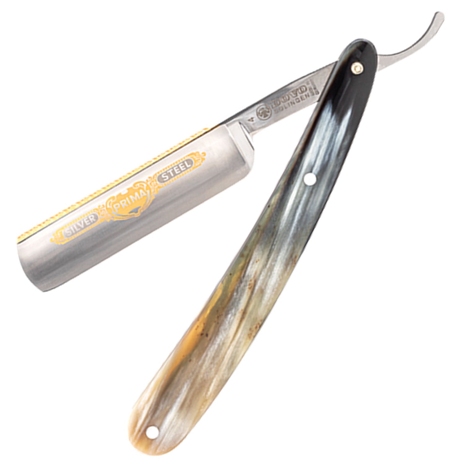 Dovo Prima Steel Straight Razor 5/8&quot; African Cowhorn Round Point Carbon Steel.