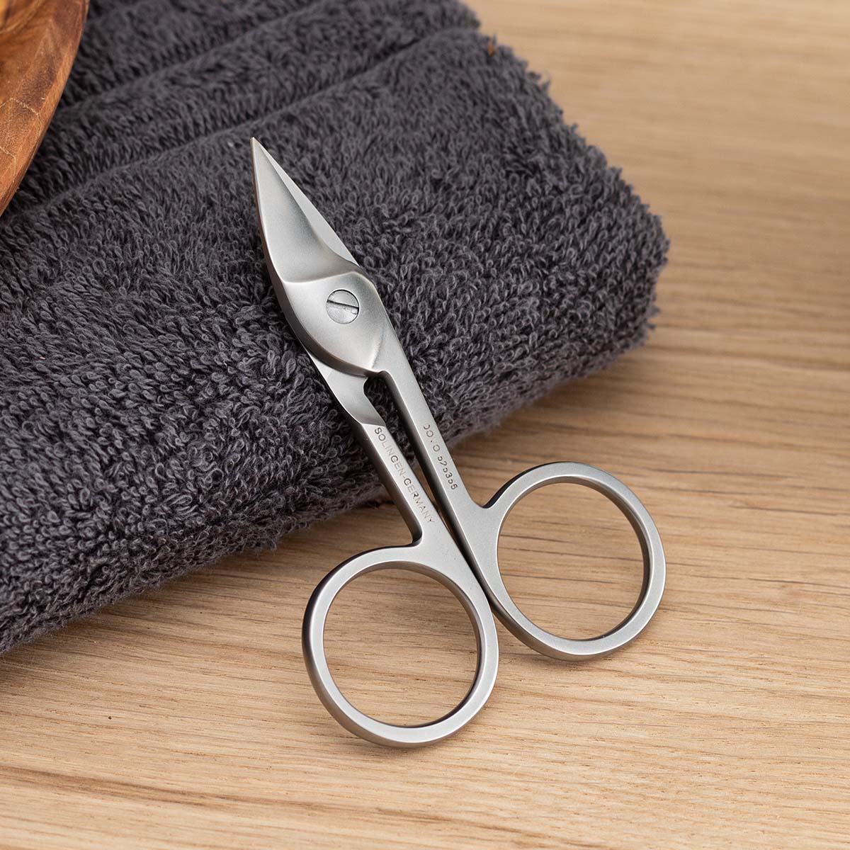 Dovo Stainless Satin Finished Nail Scissor, Curved, Dovolanza, 3.5&quot; - Grown Man Shave