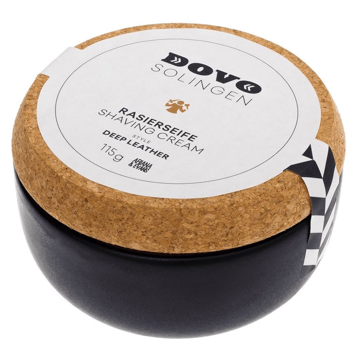 Dovo Tallow Deep Leather Shaving Soap With Stoneware Ceramic Bowl 4 oz.