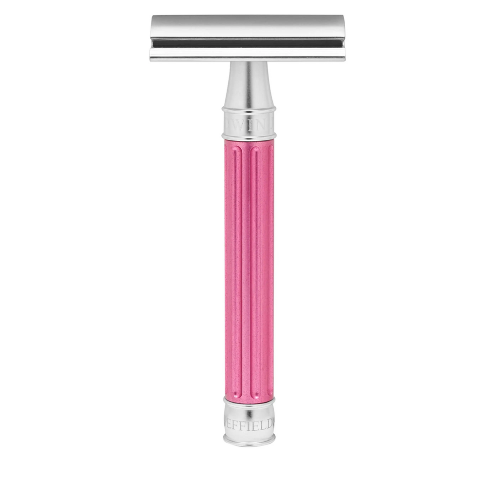 Edwin Jagger 3ONE6 Stainless Steel Grooved Safety Razor (Pink) – I Wet ...