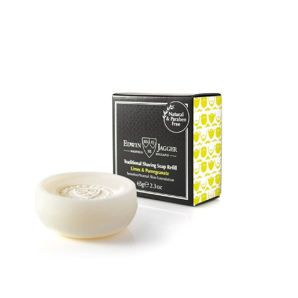 Edwin Jagger Limes &amp; Pomegranate Shaving Soap 2.3 Ounces 65g Refill - Grown Man Shave