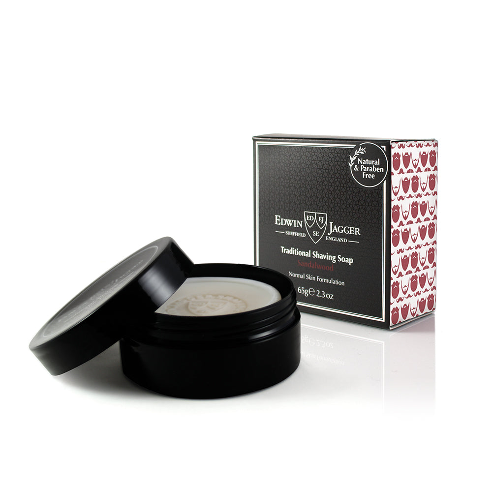 Edwin Jagger Sandalwood Shaving Soap Travel Tub 2.3 Ounces