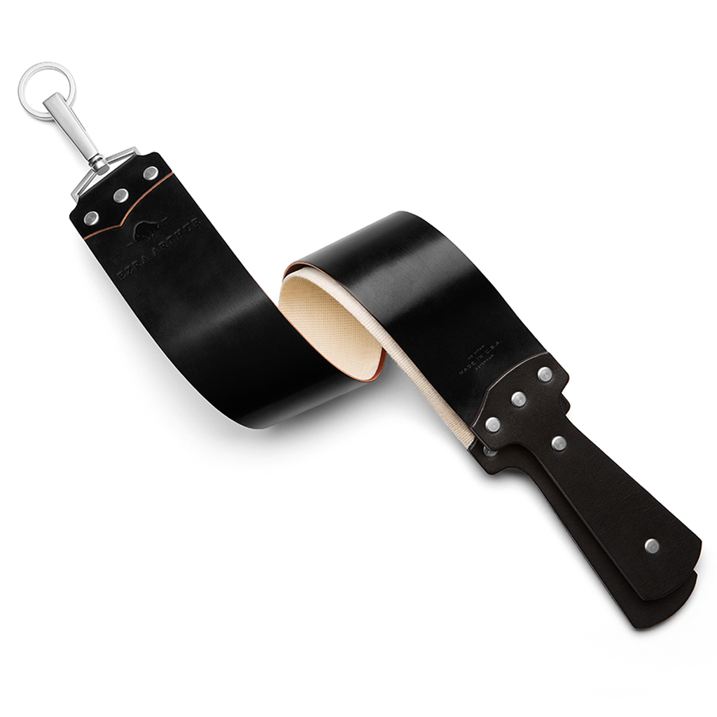 Ezra Arthur 2.5 Inch Black Cordovan &amp; Nickel Strop