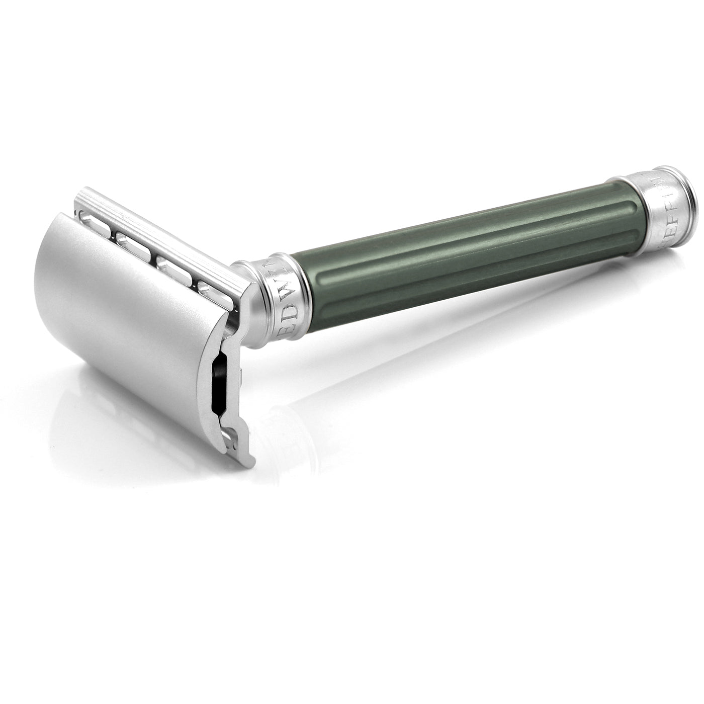 Edwin Jagger 3ONE6 Grooved Stainless Steel Safety Razor (Green).