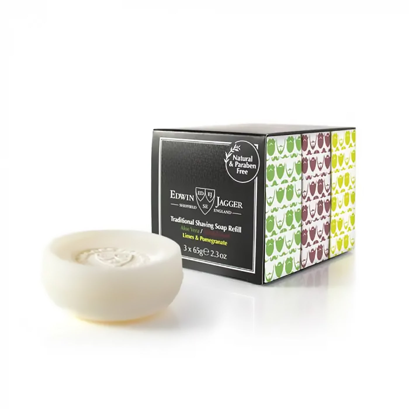 Edwin Jagger Aloe Vera, Sandalwood, Limes &amp; Pomegranate 65g Shaving Soap 3 Pack