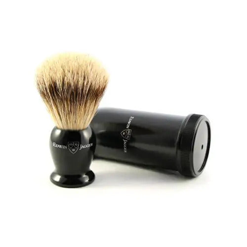 Edwin Jagger Imitation Ebony Super Badger Travel Shaving Brush.