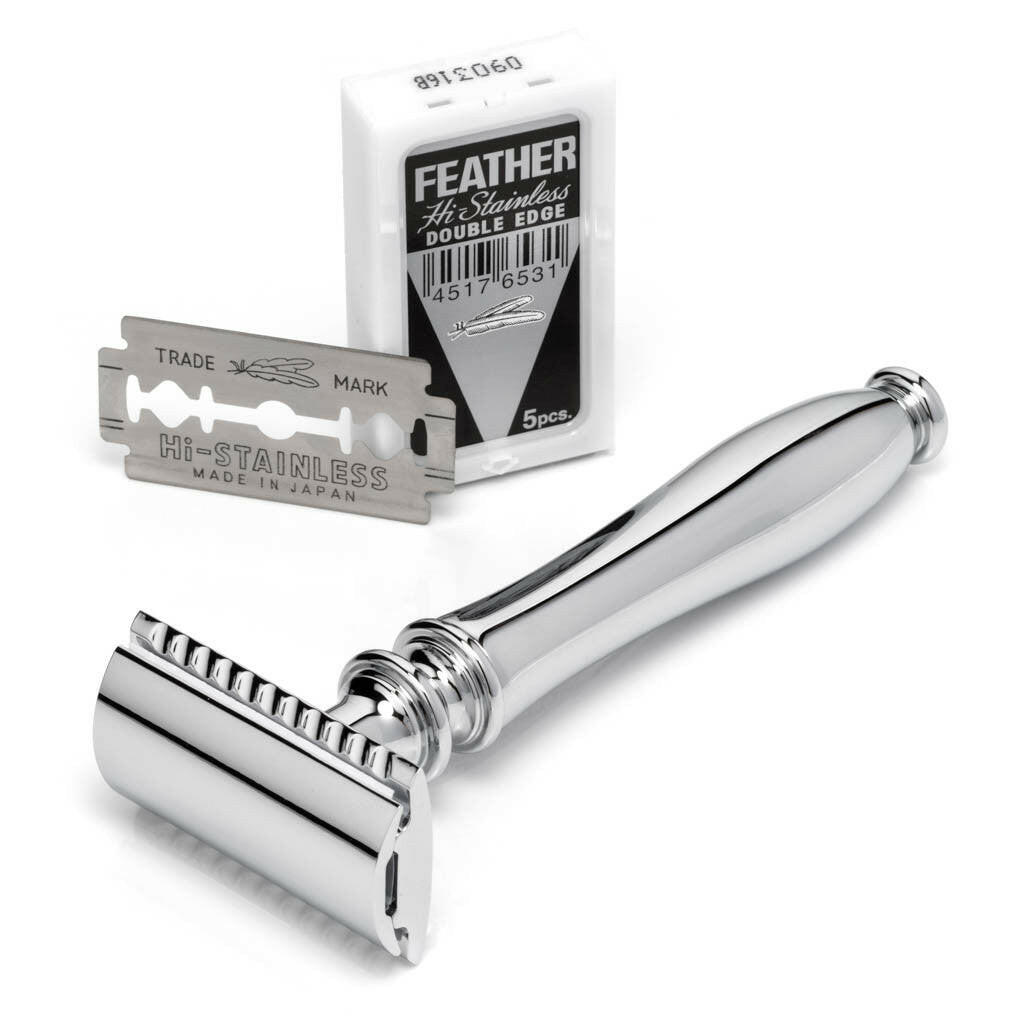 Edwin Jagger Chatsworth Double Edge Safety Razor Polished Chrome Handle