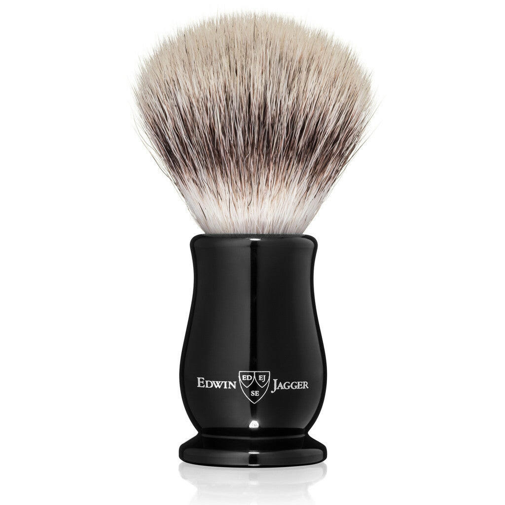 Edwin Jagger Chatsworth Imitation Ebony Synthetic Silvertip Shaving Brush