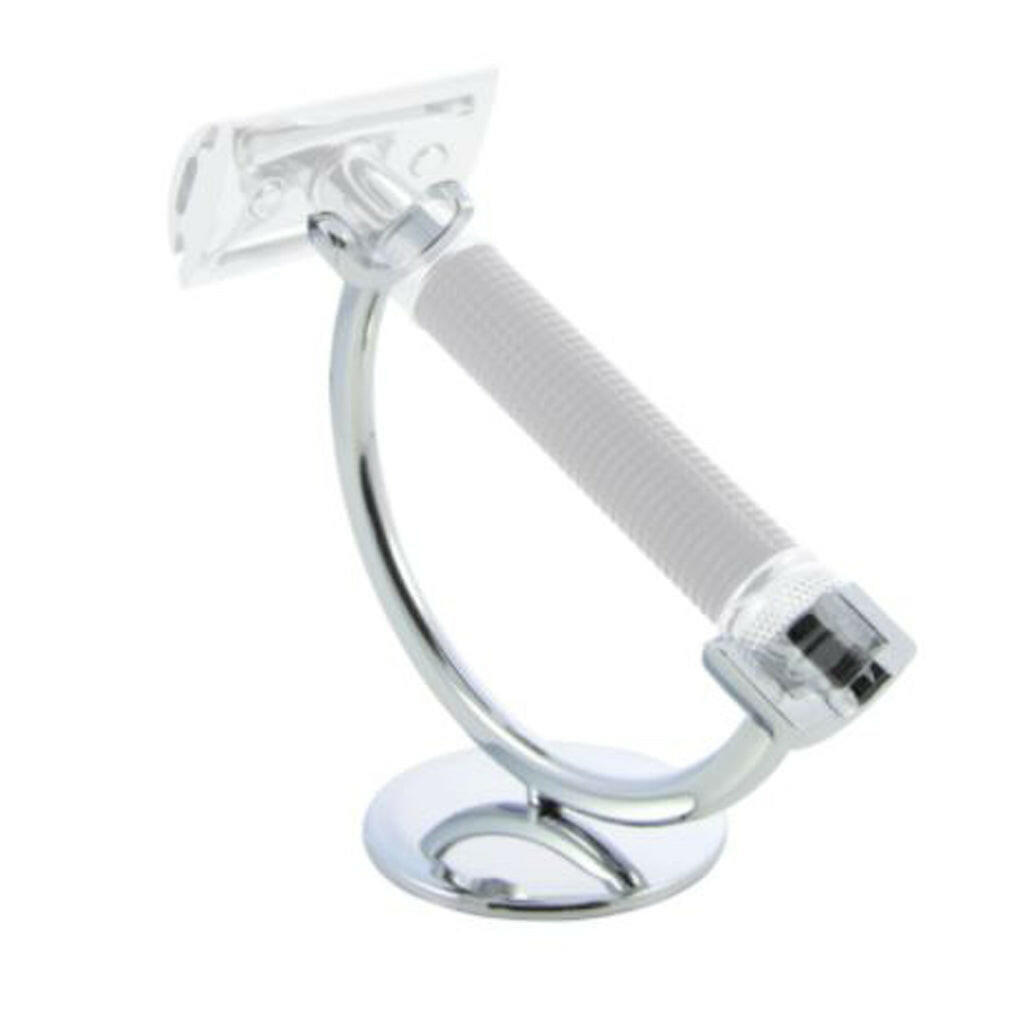 Edwin Jagger Crescent Chrome Razor Stand With Solid Base - Grown Man Shave