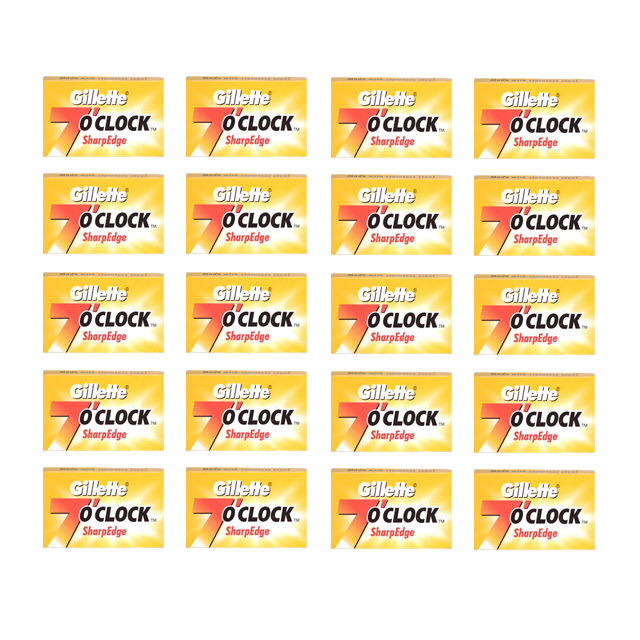 Gillette 7 O'Clock Yellow SharpEdge Safety Razor Blades (100 Pack).