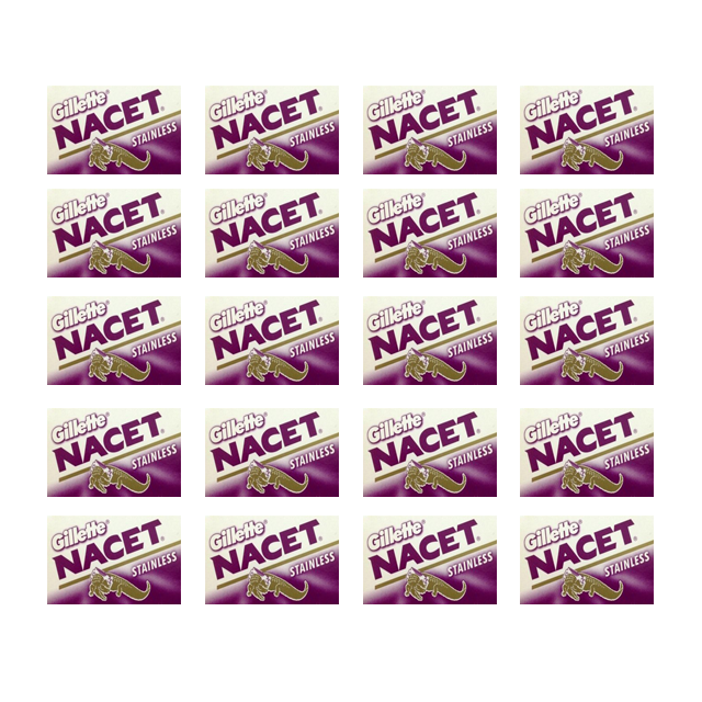 Gillette Nacet Stainless Steel Safety Razor Blades (100 Pack).