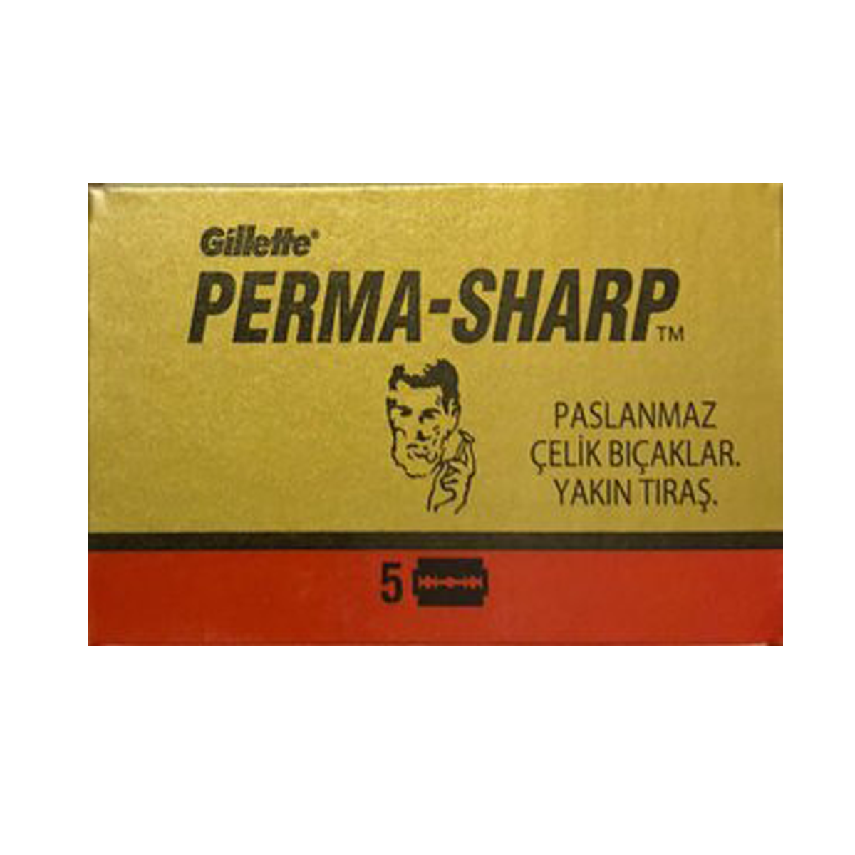 Gillette Ss Razor Gillette Perma Sharp Super Stainless Steel Safety Razor Blades (5 Pack ...