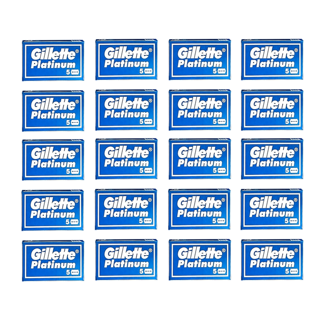 Gillette New Platinum Safety Razor Blades (100 Pack).