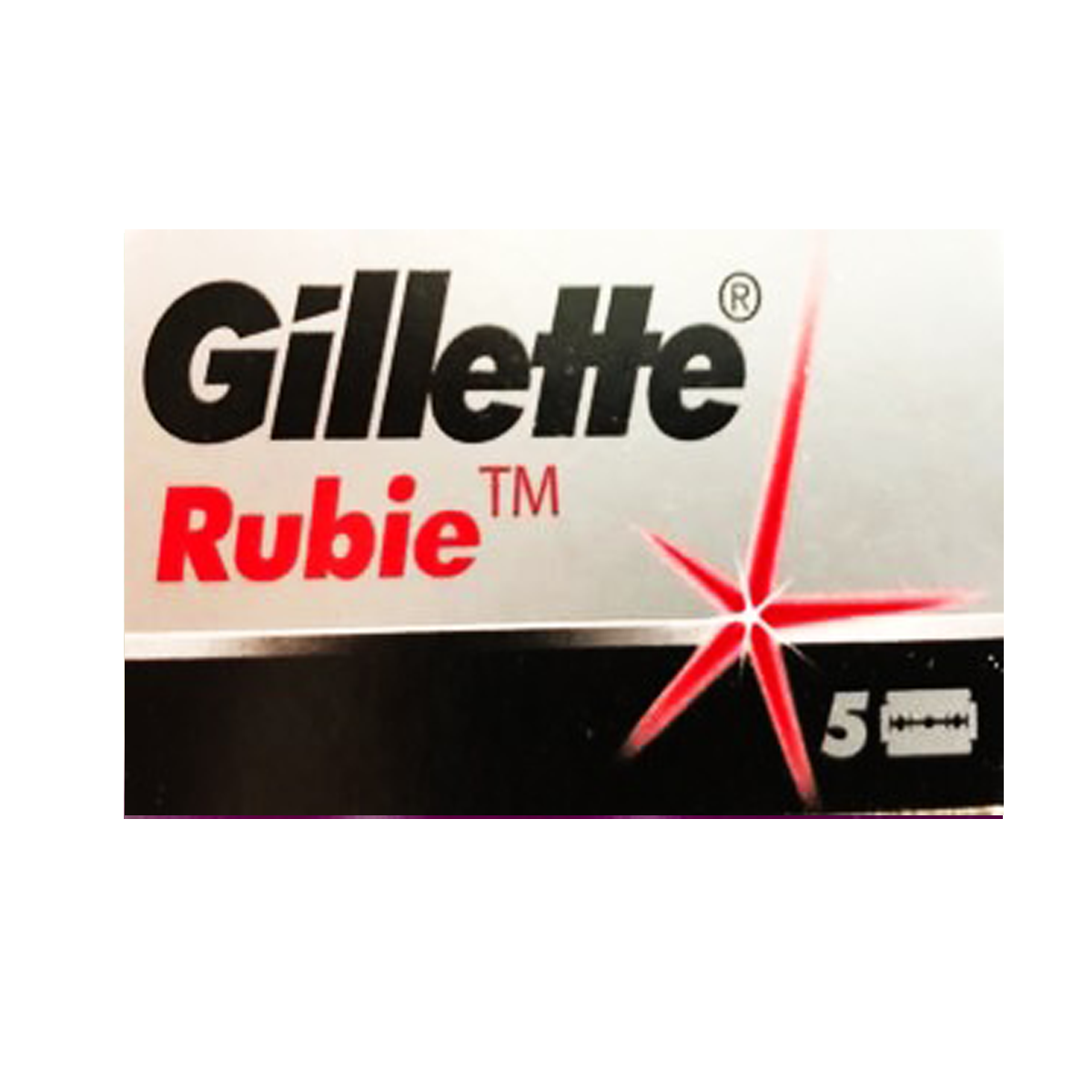 Gillette Rubie Platinum Stainless Steel Double Edge Safety Razor Blade 5 Pack