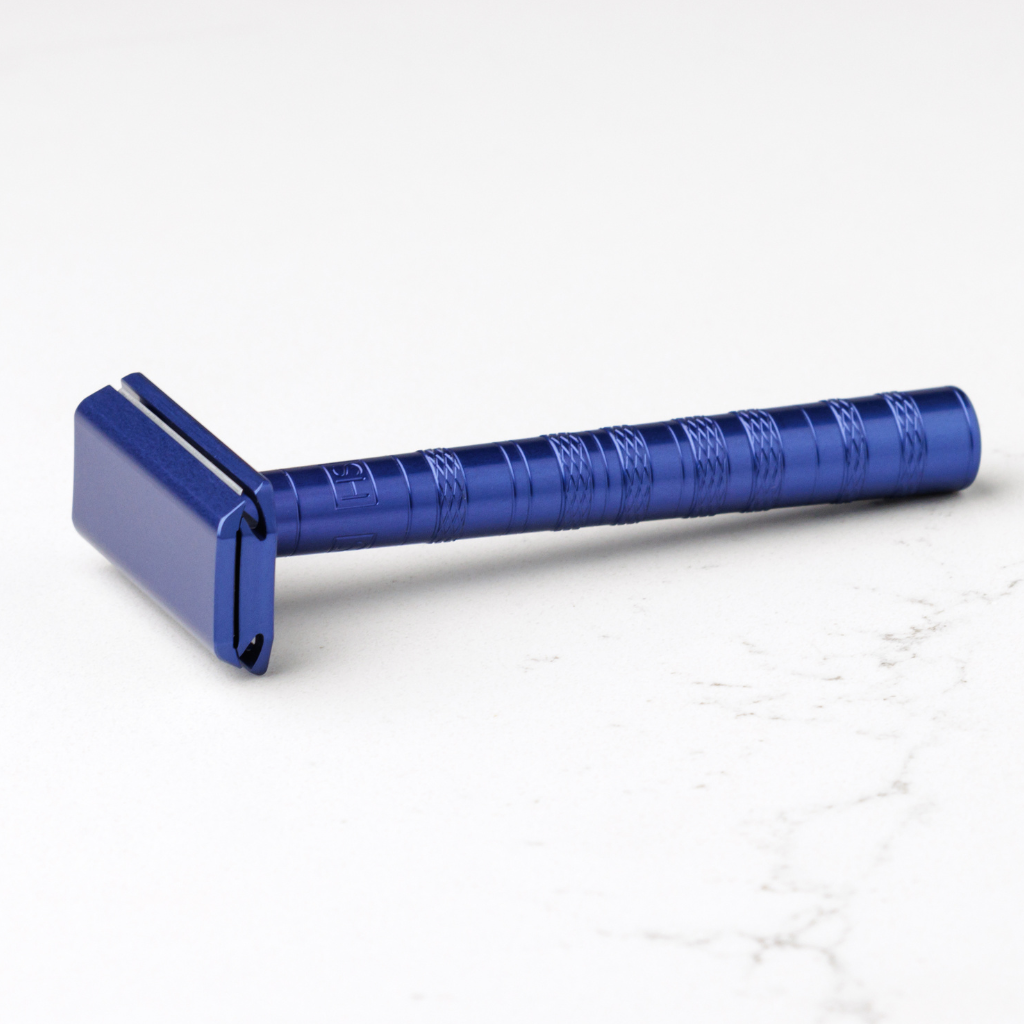 Henson Aluminum AL13 Steel Blue Medium Safety Razor.
