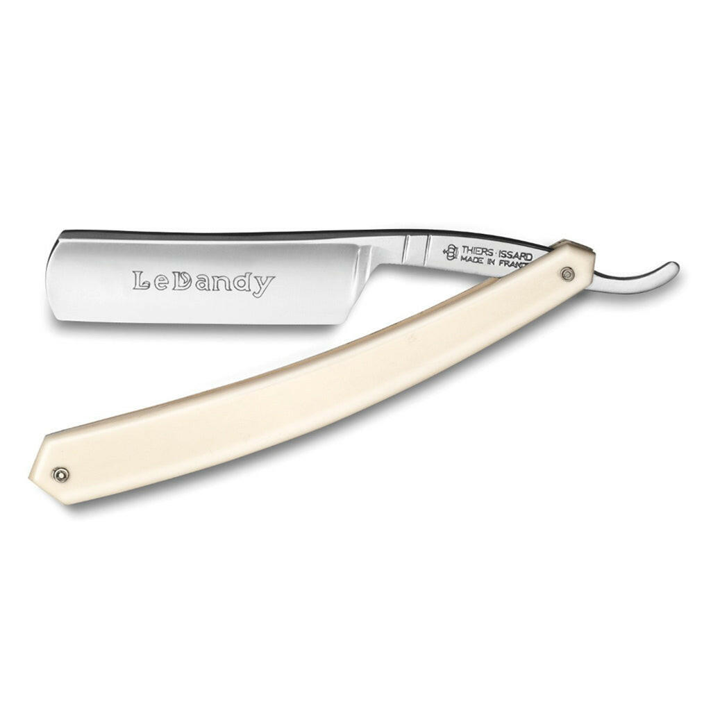 Thiers Issard &#39;Le Dandy&#39; Straight Razor 6/8&quot; White Resin Carbon Steel