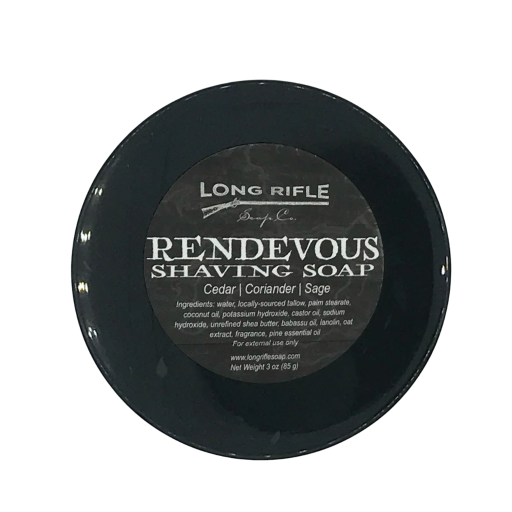 Long Rifle Tallow and Lanolin Rendezvous Container Pour Shaving Soap 3 oz.