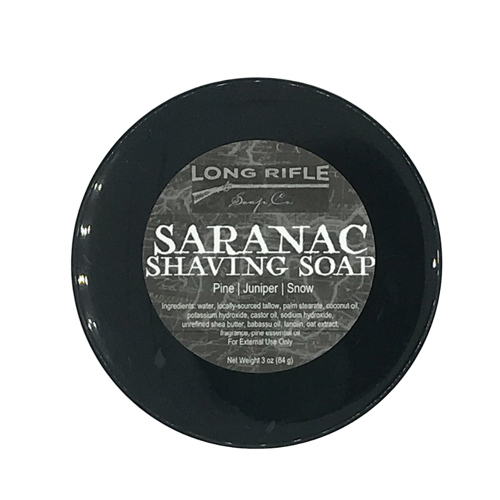 Long Rifle Tallow and Lanolin Saranac Container Pour Shaving Soap 3 oz.