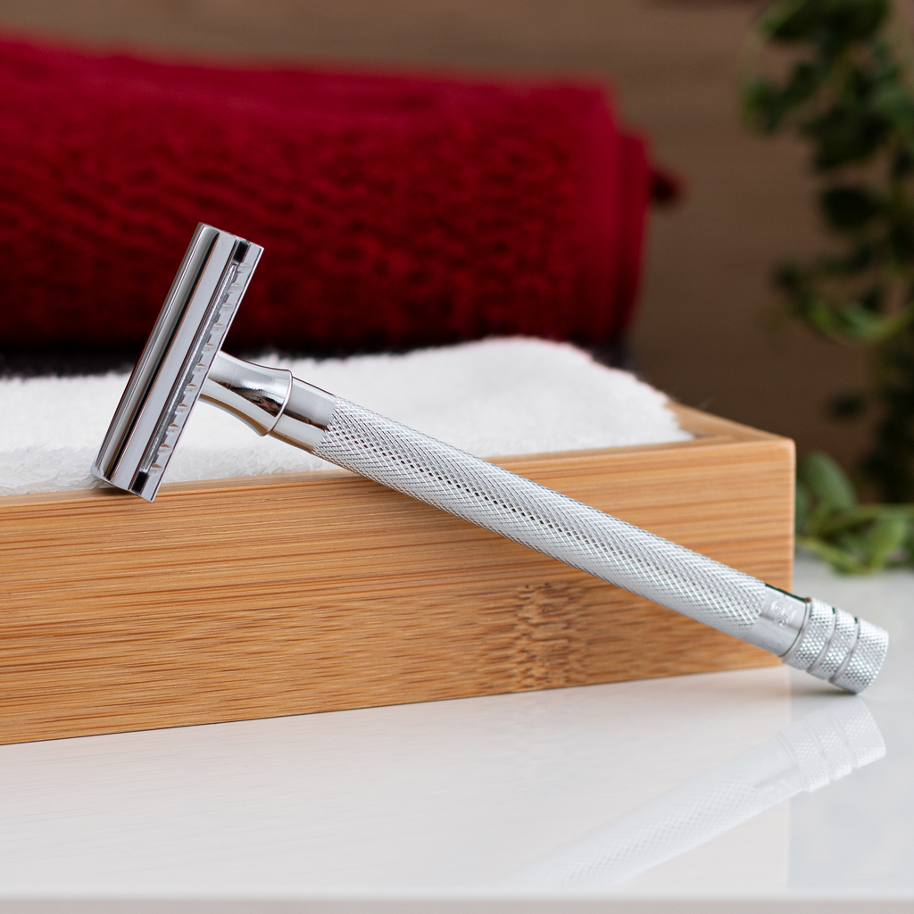 Merkur 24C Extra Long Handled Chrome Double Edge Safety Razor