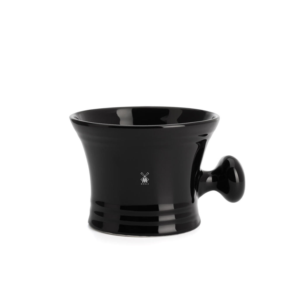 Muhle Black Porcelain Shaving Mug With Handle