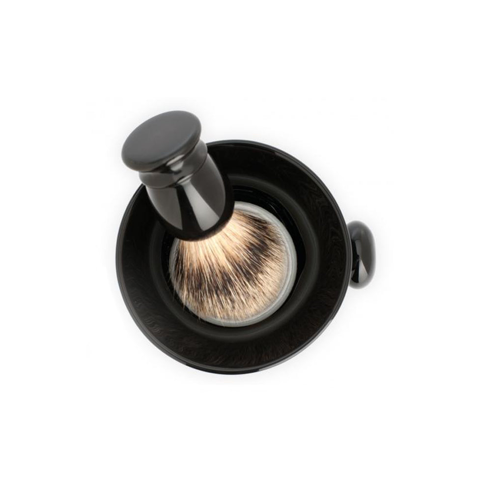 Muhle Black Porcelain Shaving Mug With Handle