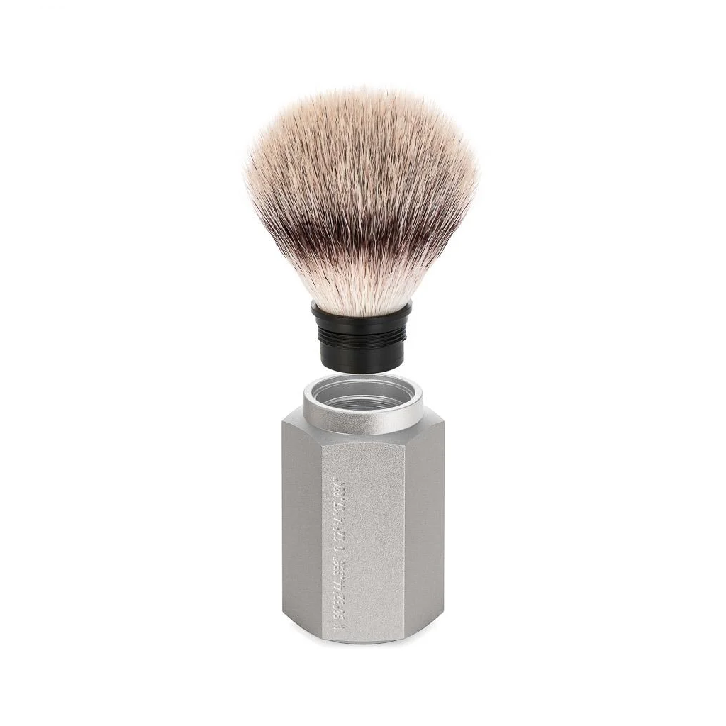 Muhle Hexagon 31MHXGPURE Silver Handle Silvertip Fibre Shaving Brush