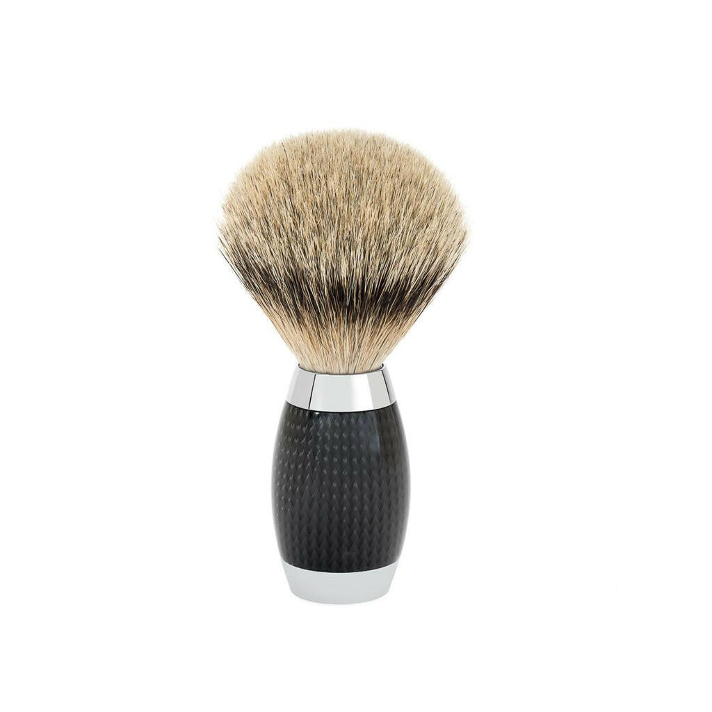 Muhle Carbon 3-Piece Silvertip Badger Shaving Brush &amp; Safety Razor Set