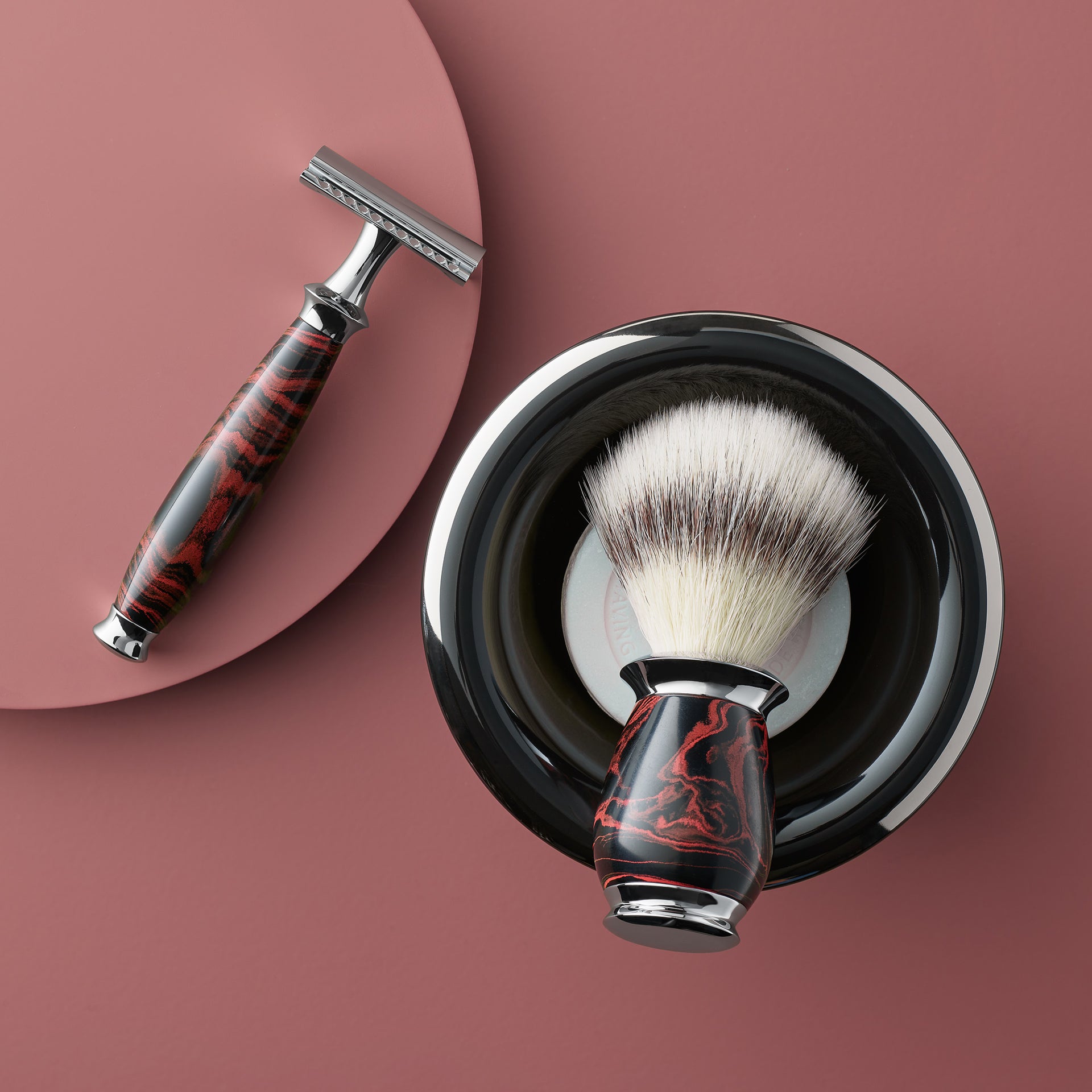 Muhle Purist Ebonite Silvertip Badger 3-piece Safety Razor Set - Grown Man Shave