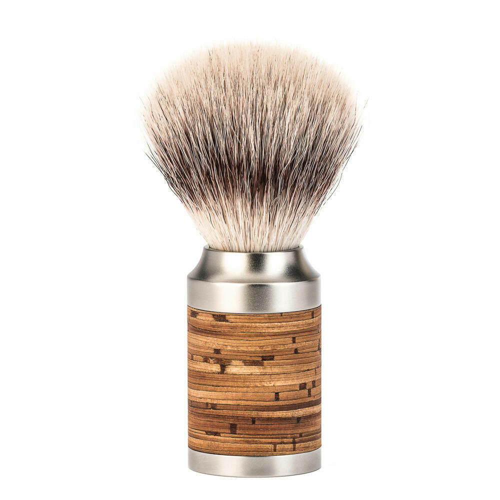 Muhle Rocca Stainless Steel Birch Bark Silvertip Fiber Shaving Brush