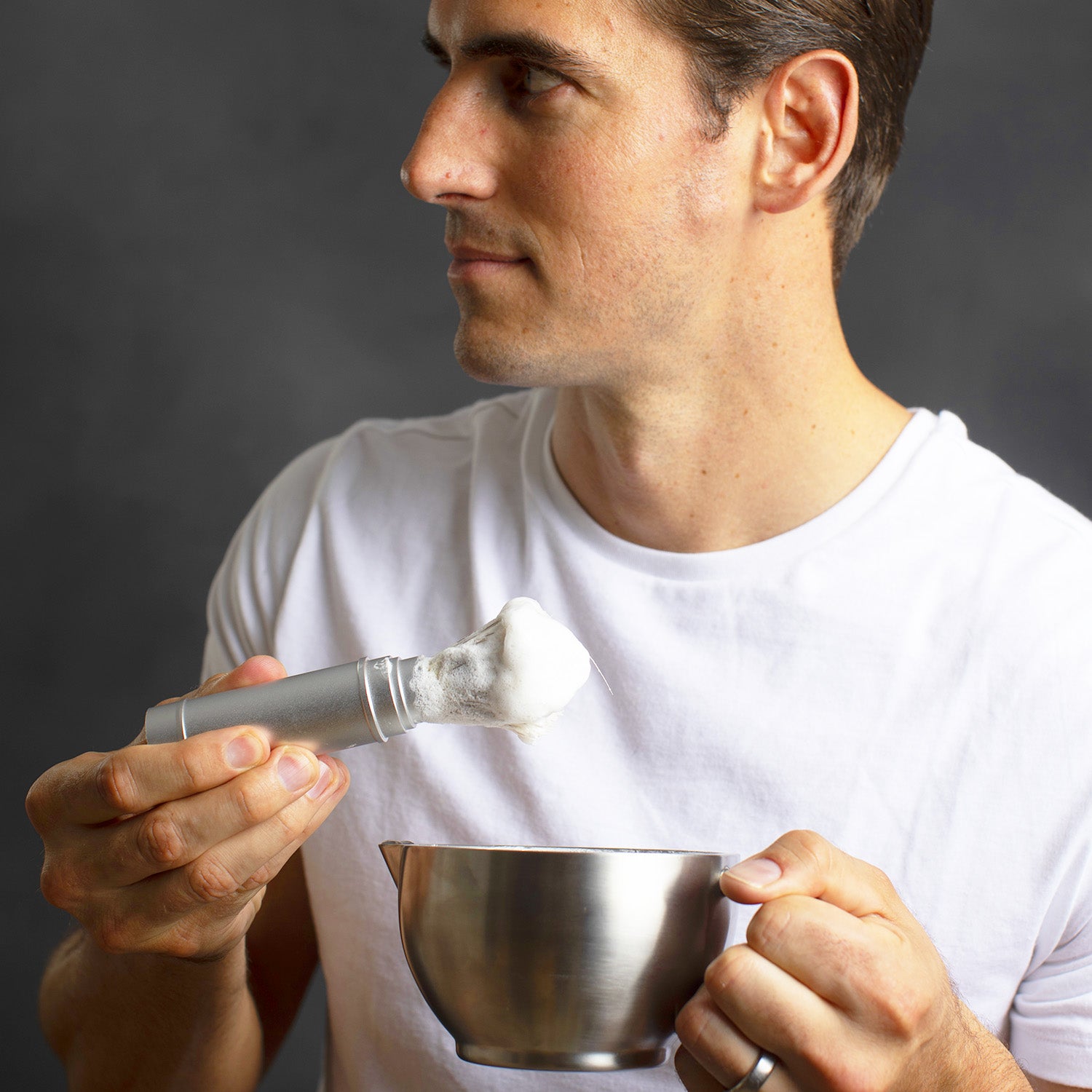 Naked Armor Aluminum Collapsible Synthetic Shaving Brush.