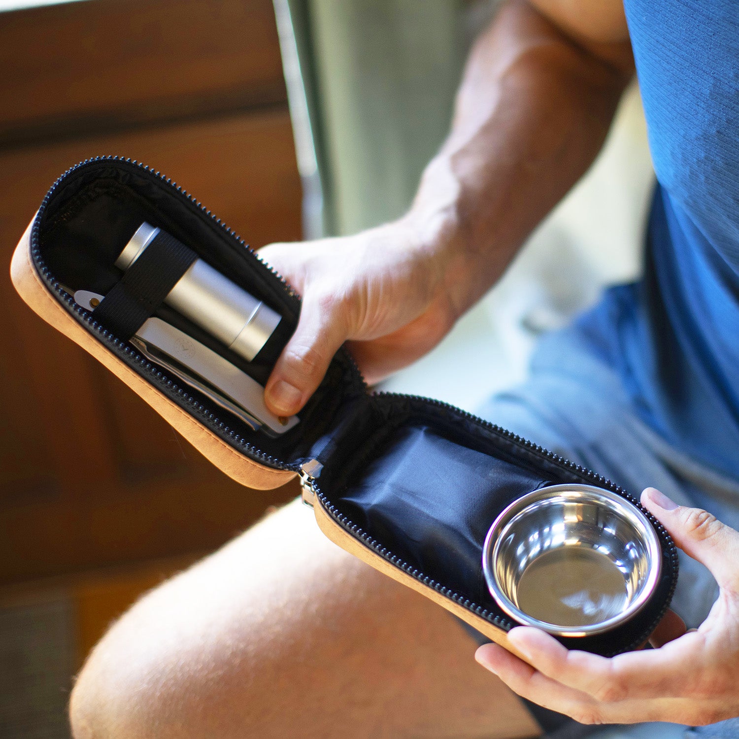 Naked Armor German Leather Razor Travel Case.