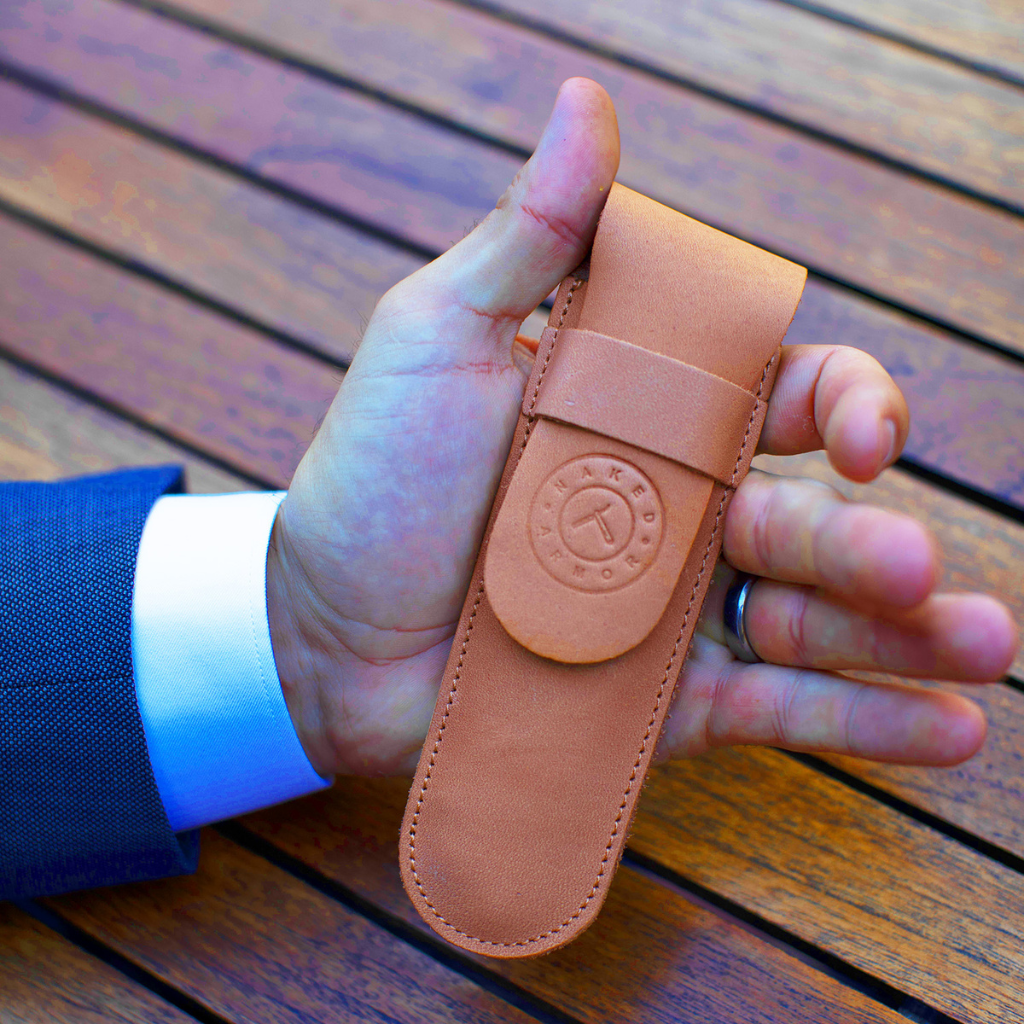 Naked Armor Morholt Shavette Mahogany Wood Stainless Steel Shoulder and Tang.