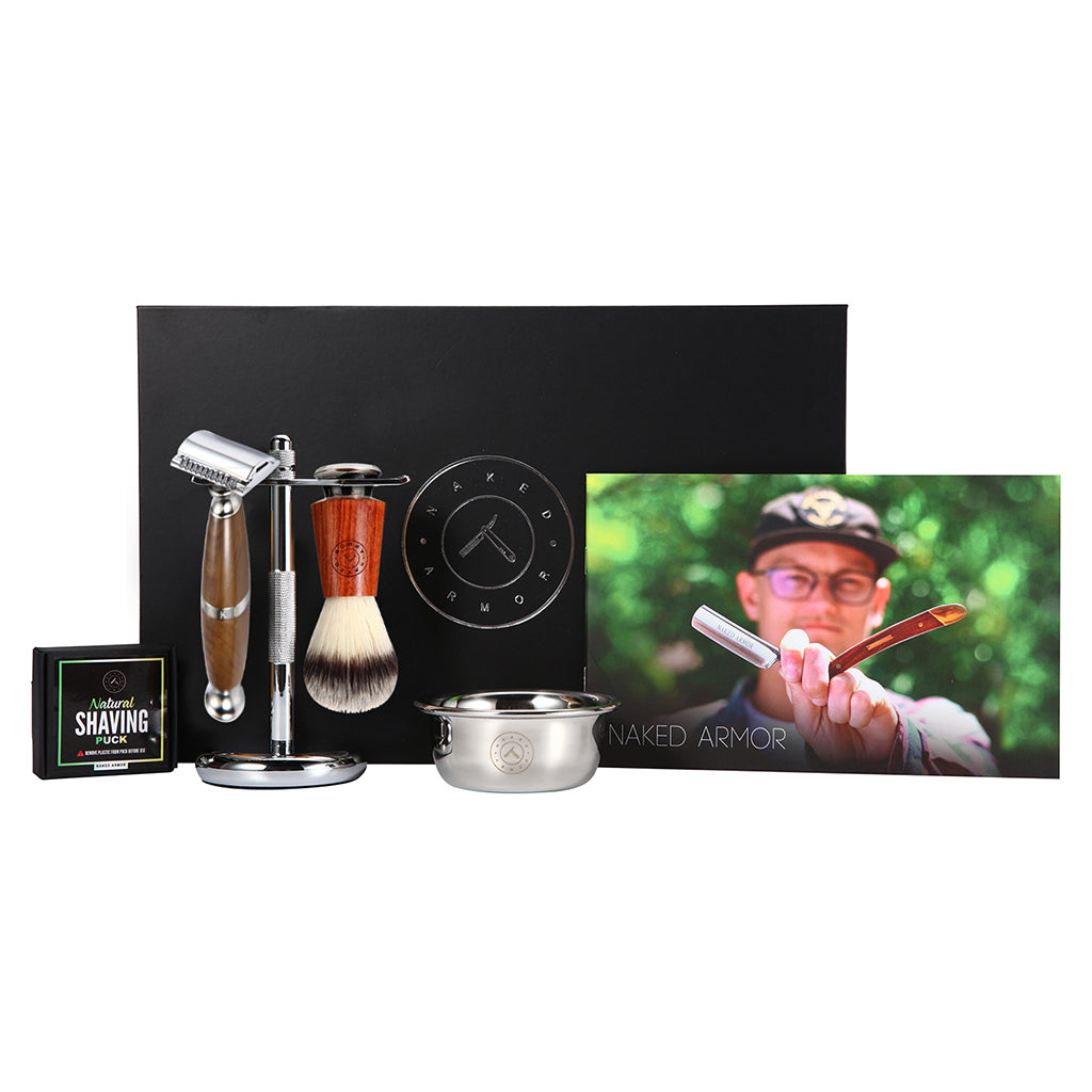 Naked Armor Priamus Closed Comb Safety Razor Shaving Set.
