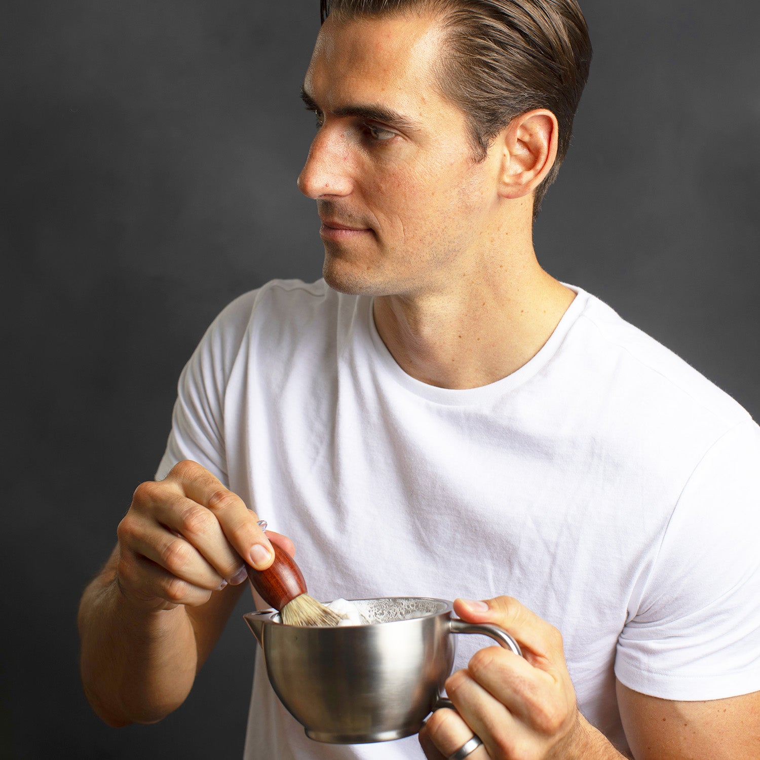 Naked Armor Sandalwood Synthetic Shaving Brush.