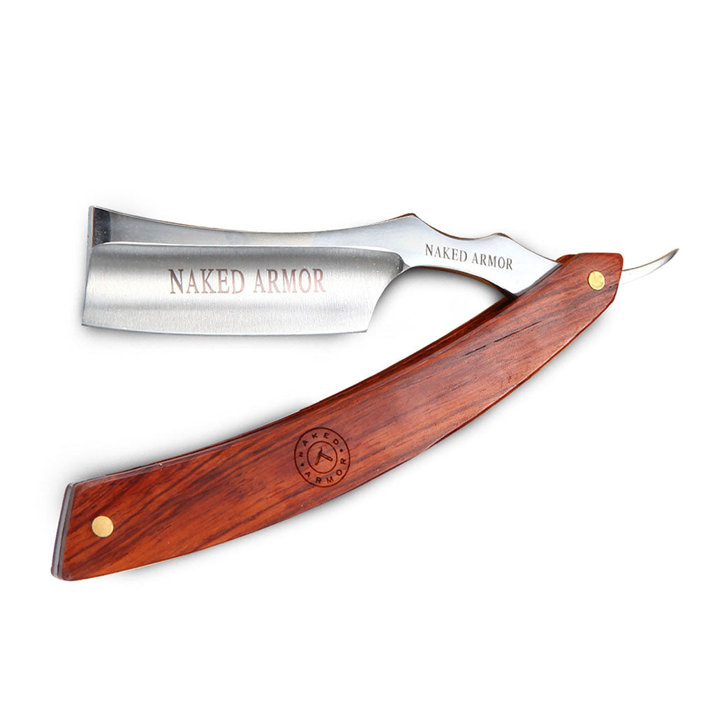 Naked Armor Thor Straight Razor 7/8&quot; Redwood Japanese Stainless Steel.