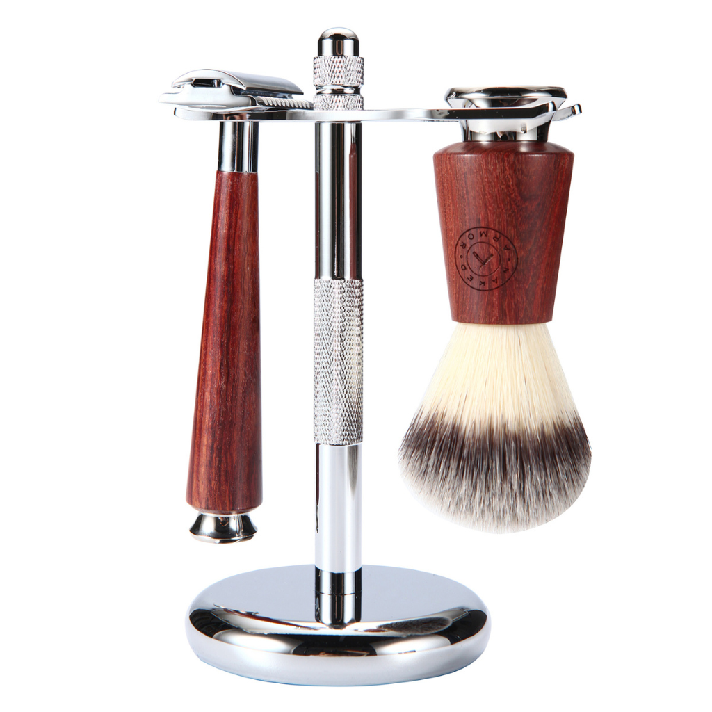Naked Armor Tor Synthetic Fiber Closed Comb Safety Razor Shaving Set.