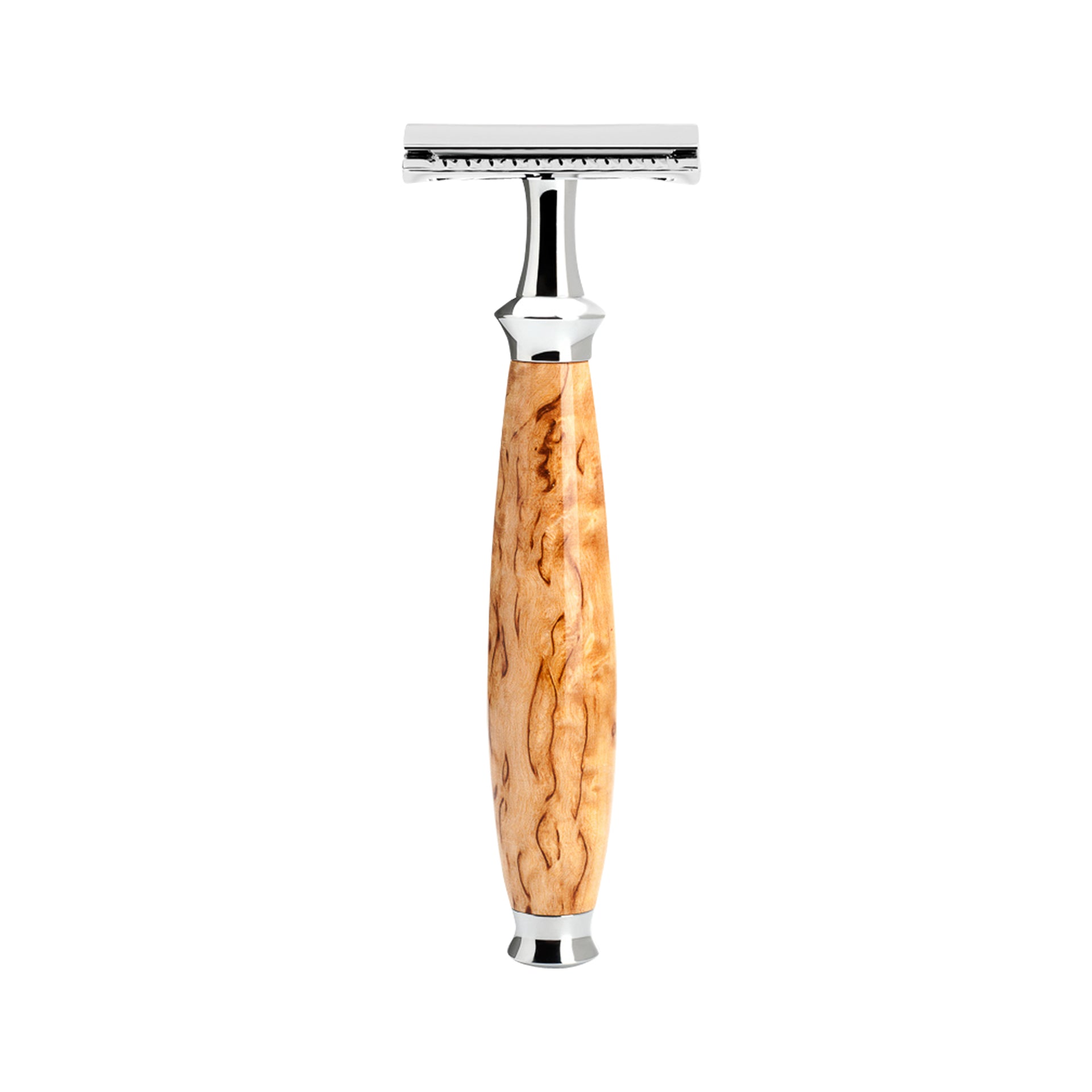 Muhle Purist 3-Piece Safety Razor Set Karelian Masur Birch Silvertip Badger - Grown Man Shave