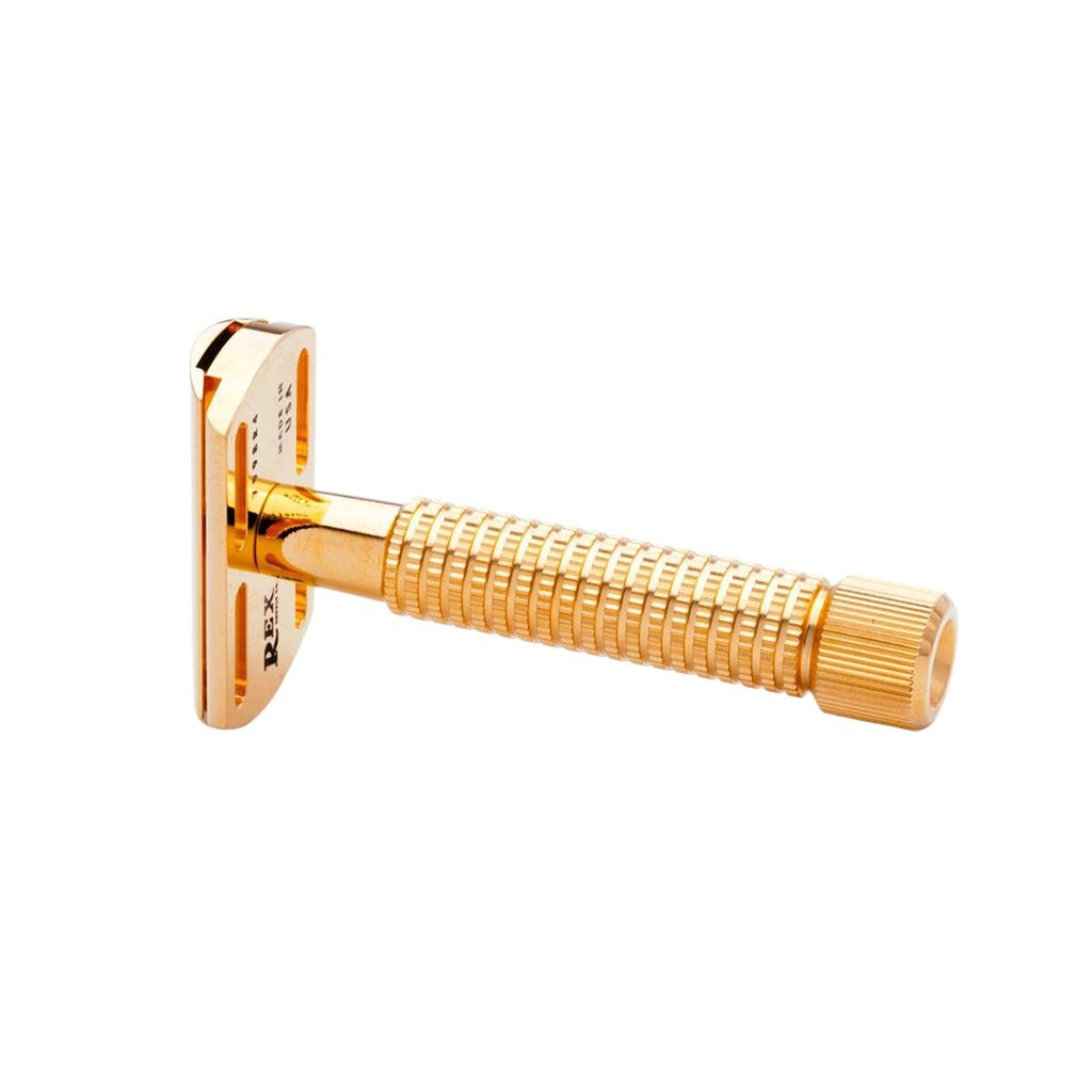 REX SUPPLY CO. ENVOY DELUXE GOLD 3 PIECE DOUBLE EDGE SAFETY RAZOR